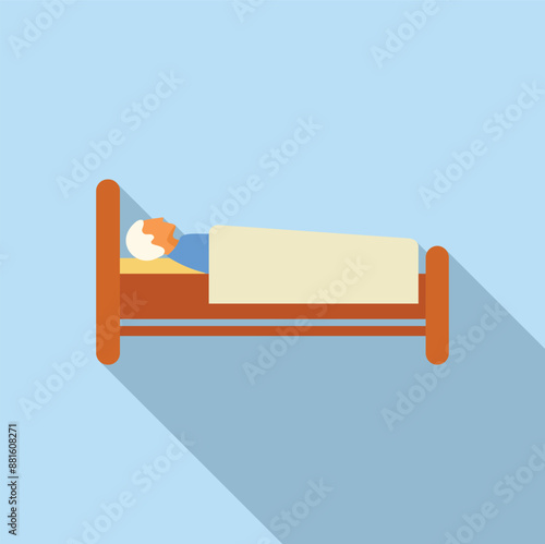 Senior man is sleeping soundly in his bed, enjoying a peaceful night's rest