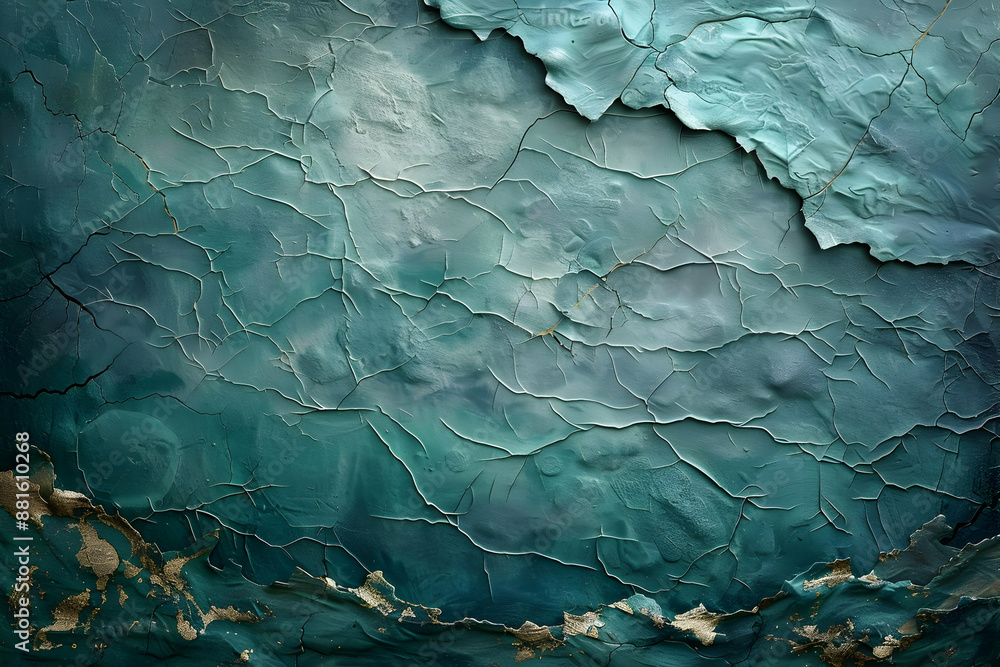 Teal Cracked Paint Abstract Background Teal Cracked Paint Abstract Background