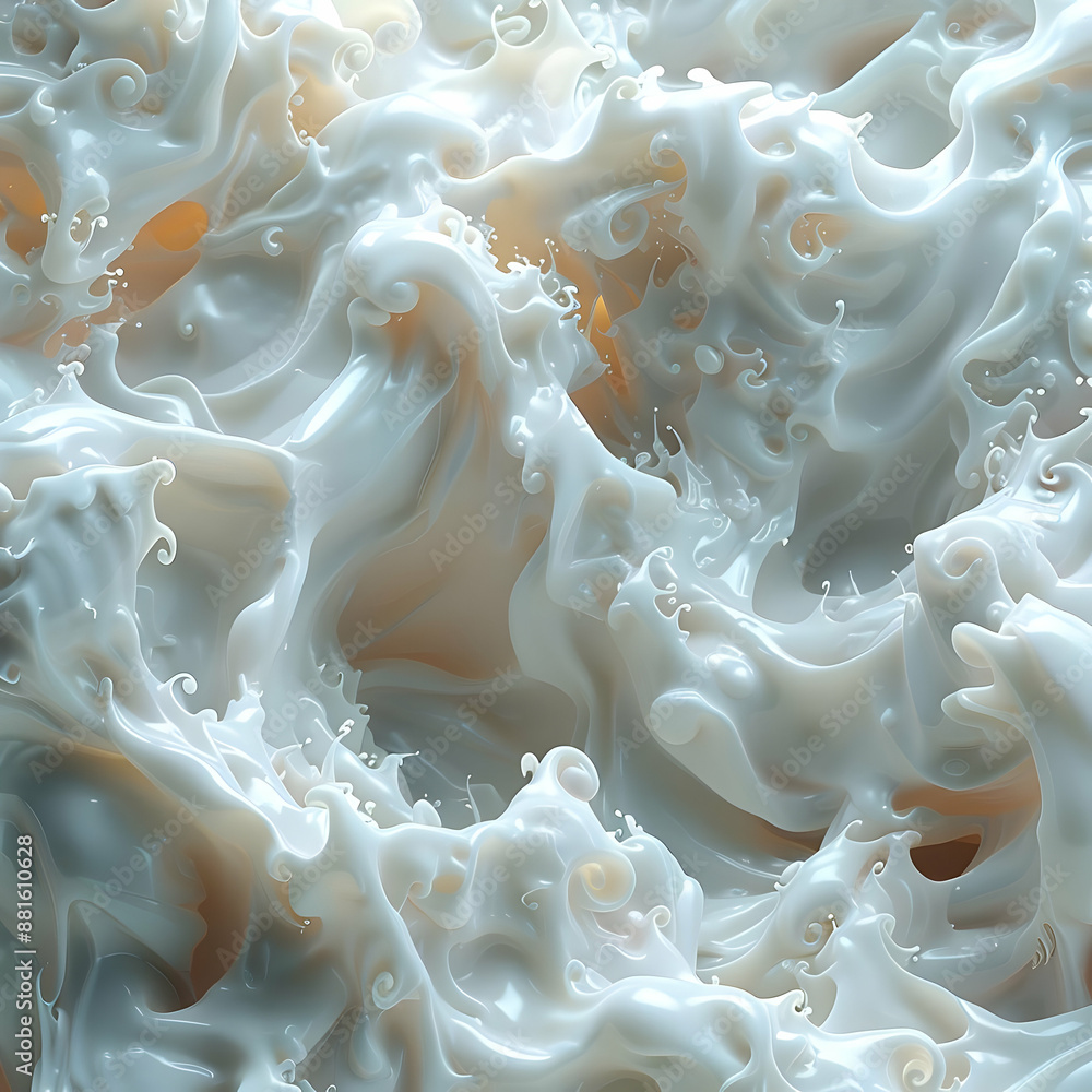 Abstract 3D White Liquid Swirls Illustration Abstract 3D White Liquid Swirls Illustration