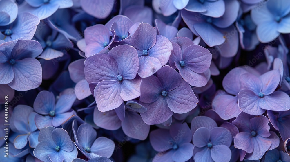 A cluster of purple blooms surrounded by more purple flowers A cluster of purple blooms surrounded by more purple flowers