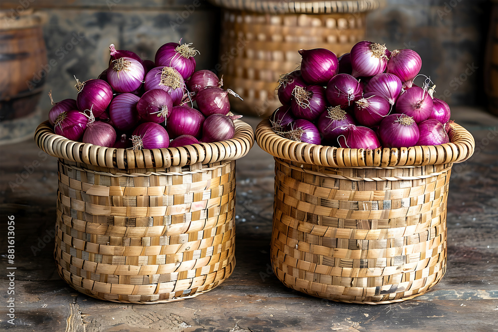 View of Some Onions in a Basket for Business View of Some Onions in a Basket for Business