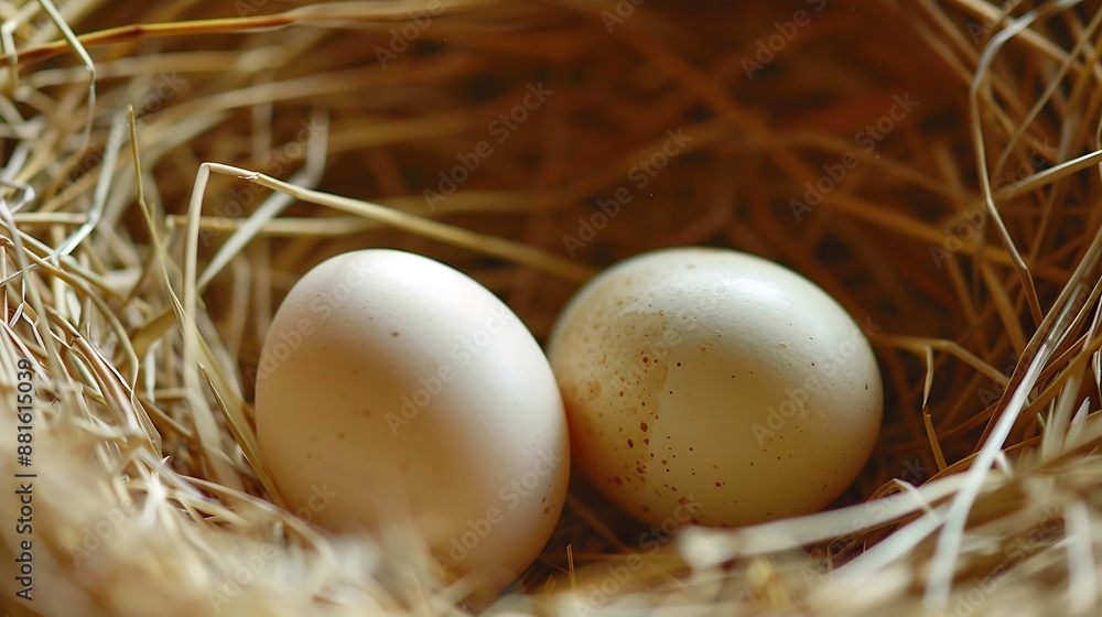 In a straw nest two lately formed eggs are soothing In a straw nest two lately formed eggs are soothing