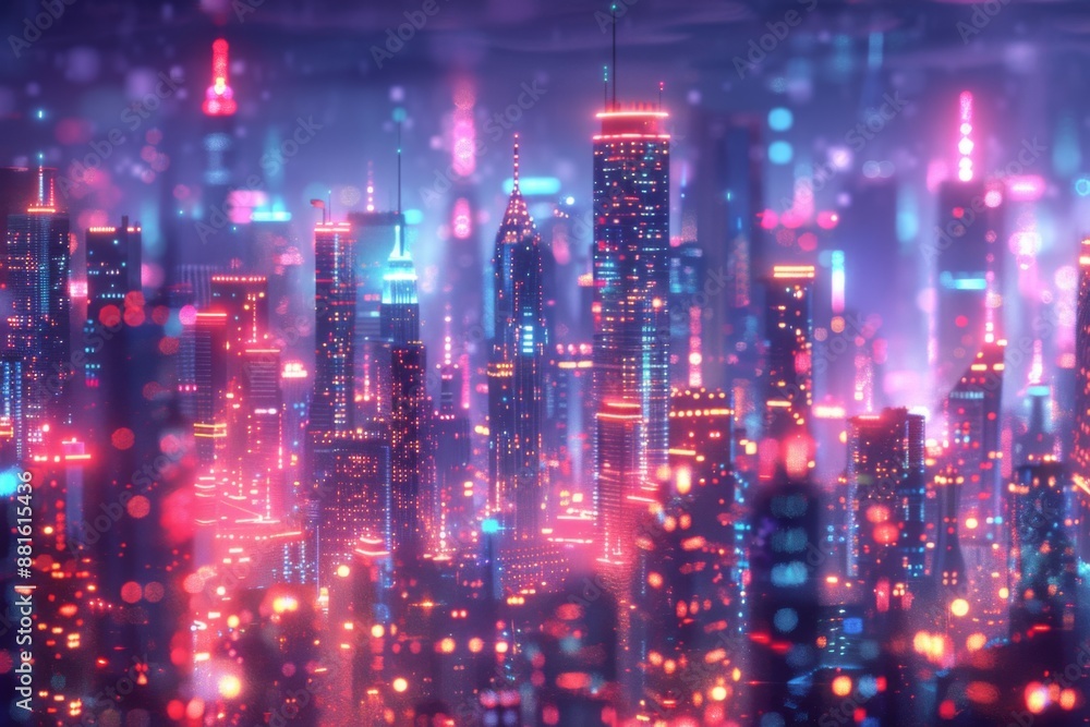Neon Cityscape: A Futuristic Metropolis Neon Cityscape: A Futuristic Metropolis