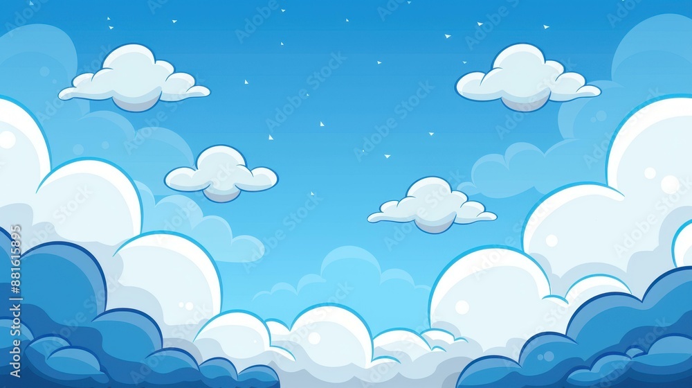 Bright blue sky with fluffy clouds background. Bright blue sky with fluffy clouds background.