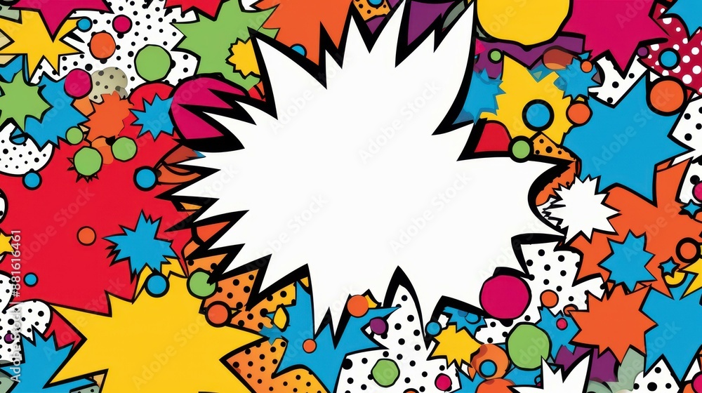 Obraz premium Retro white pop art speech bubble pattern background.