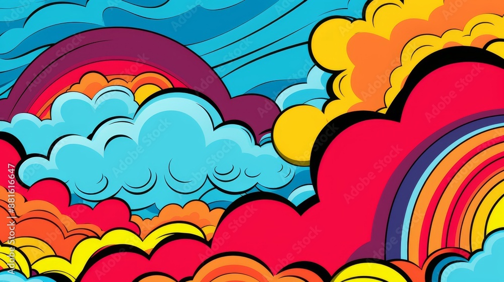 Vibrant pop art abstract background with comic art illustration and text space. Vibrant pop art abstract background with comic art illustration and text space.