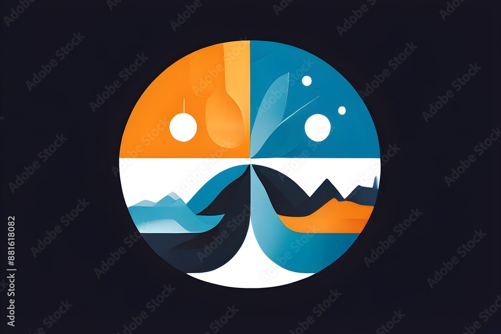 minimalist rendering of an abstract symbol portraying work life balance minimalist rendering of an abstract symbol portraying work life balance