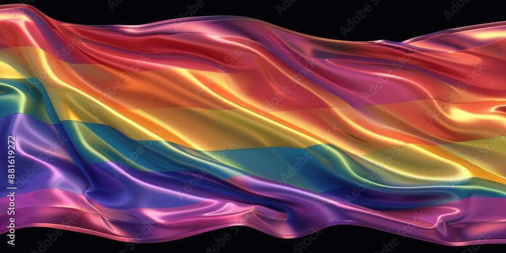Rainbow flag is shown in black background Rainbow flag is shown in black background