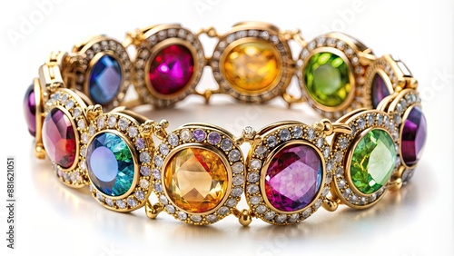 Gorgeous gems bracelet with intricate textures , jewelry, accessories, luxury, fashion, beads, gemstones, shiny, sparkle © Sujid