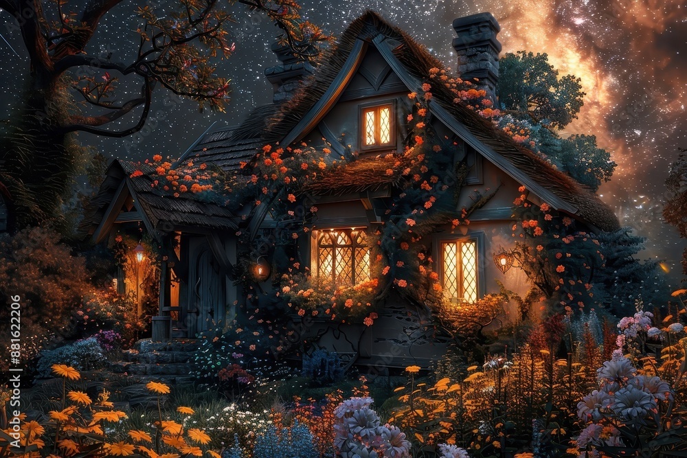 Fototapeta premium A whimsical and enchanting scene, inviting viewers into a world of fairytale magic.