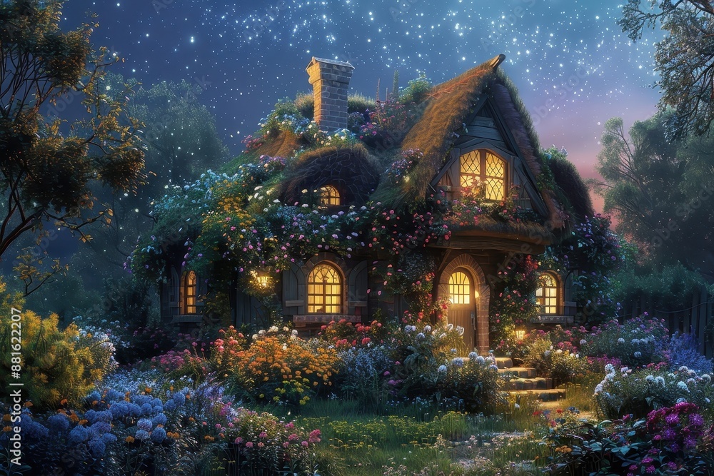 Fototapeta premium A whimsical and enchanting scene, inviting viewers into a world of fairytale magic.