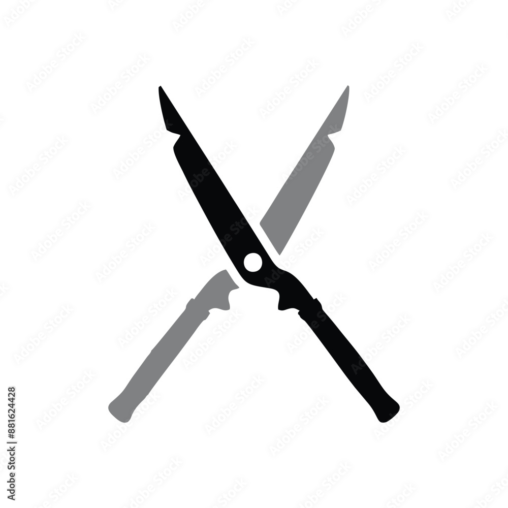 scissors grass logo design scissors grass logo design