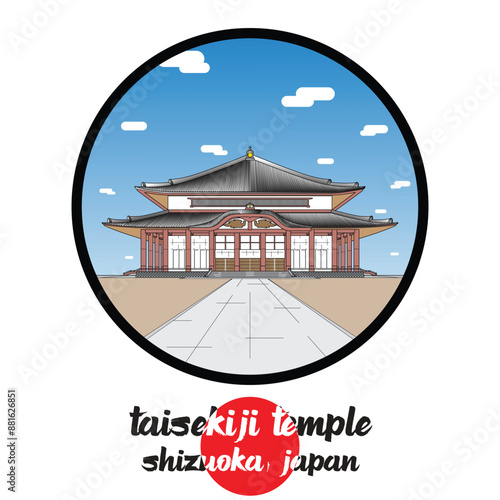 Circle Icon Taisekiji Temple. Vector illustration
