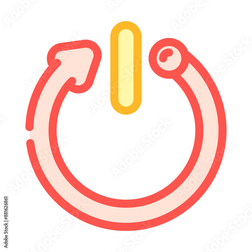 automatic shut down product label caution color icon vector. automatic shut down product label caution sign. isolated symbol illustration