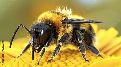 Wallpaper Mural bee on yellow flower Torontodigital.ca