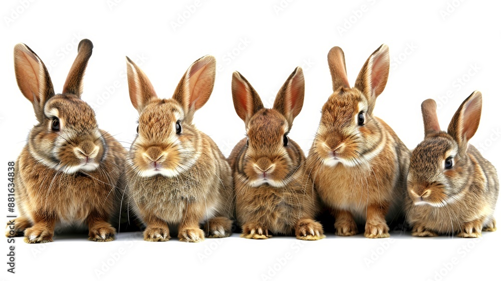 Fototapeta premium Rabbits isolated on white background