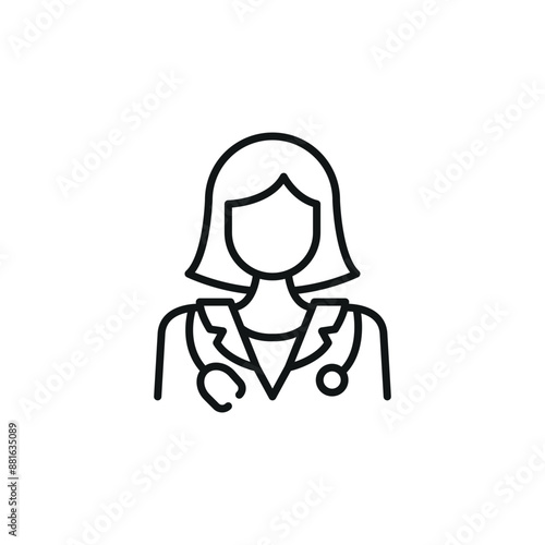 Doctor icon. Simple representation of a medical doctor with a stethoscope for healthcare apps, medical websites, and professional identification in clinical settings. Vector illustration