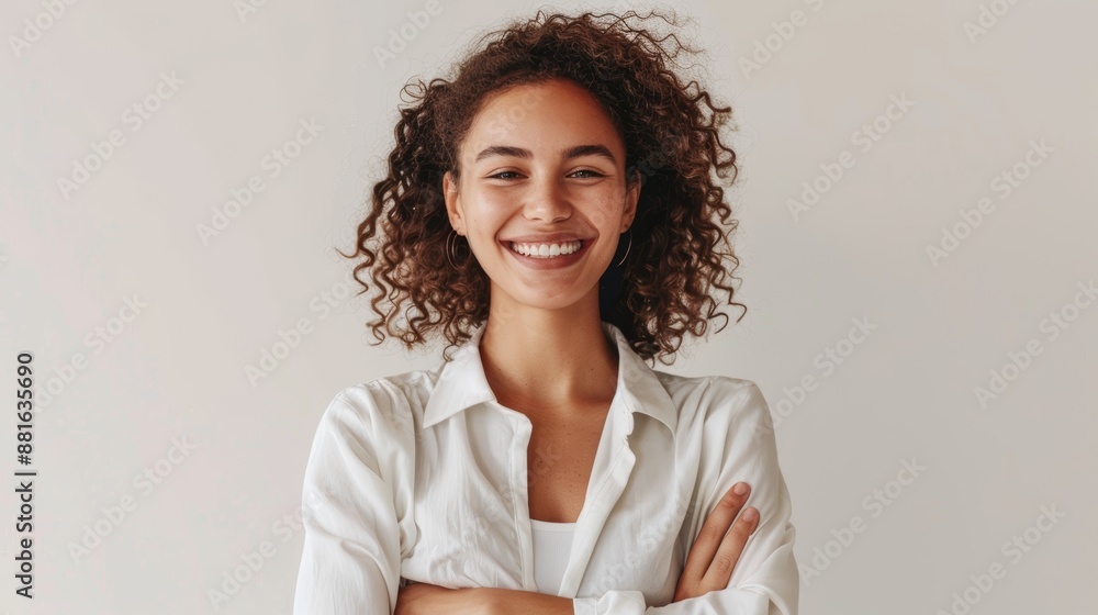 Portrait of a woman with a financial expert who is ecstatic about the success of her accountancy firm. Investor finance and female accountant in her companys entrance for investment and trade Portrait of a woman with a financial expert who is ecstatic about the success of her accountancy firm. Investor finance and female accountant in her companys entrance for investment and trade