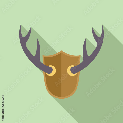 Decorative deer antlers mounted on a wooden board, adding a rustic touch to interior design