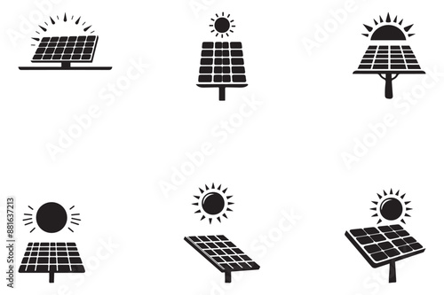  Solar Panel Icon in a Flat Style, Isolated on a white background. This vector illustration is perfect for your design or logo needs