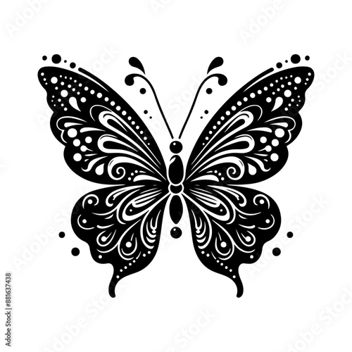 Butterfly silhouette. Butterflies vector illustration. Monarch Butterfly Silhouettes collection