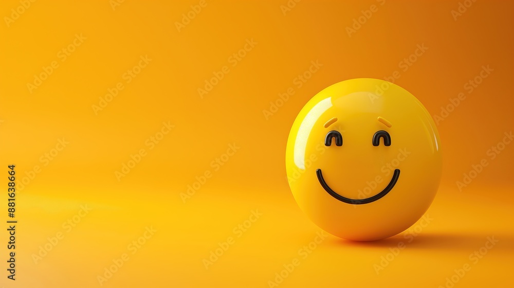 Fototapeta premium Emotional Yellow Emoji Expressions Poster Banner: Psychological Health and Mood Representation