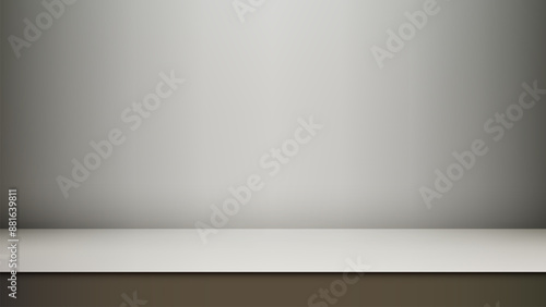 Wallpaper Mural Elegant White Shelf on Gray Wall in Modern Studio Room  background, Perfect for Product Display, Mockup Torontodigital.ca