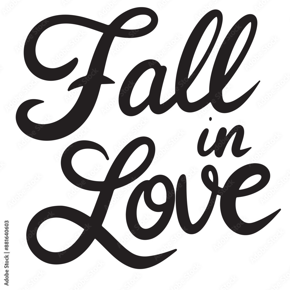Fall in Love text lettering. Hand drawn vector art. Fall in Love text lettering. Hand drawn vector art.