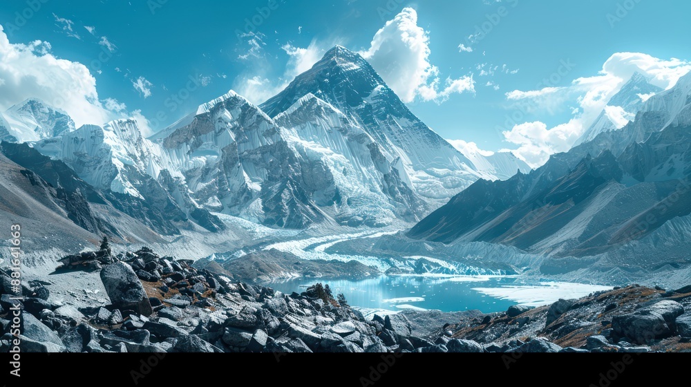 Obraz premium Beautiful of everest moutain in summer
