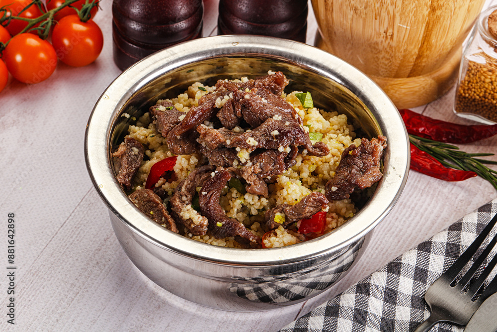 Traditional couscous with beef and vegetables Traditional couscous with beef and vegetables