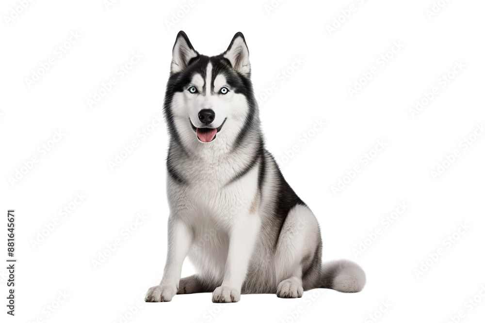 Majestic Husky Contemplation on White or PNG Transparent Background. Majestic Husky Contemplation on White or PNG Transparent Background.