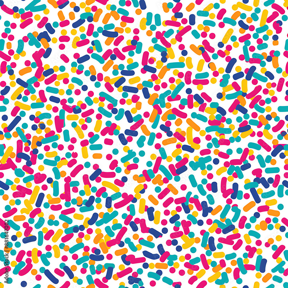 Seamless pattern featuring colorful confetti sprinkles scattered background Seamless pattern featuring colorful confetti sprinkles scattered background