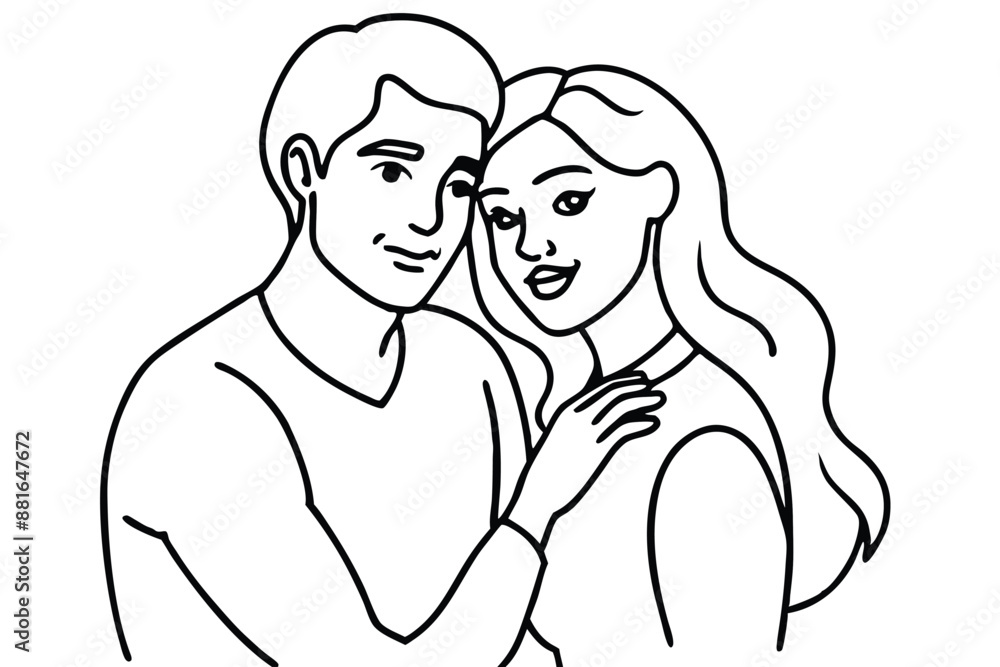 Couple Hugging Line Art Heartfelt Hug Design Couple Hugging Line Art Heartfelt Hug Design