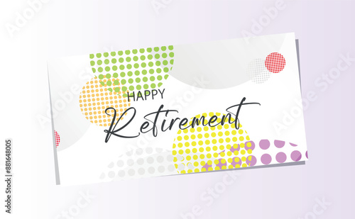happy retirement card on white background	