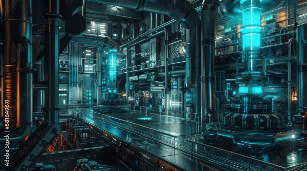 futuristic electric powerplant with advanced equip futuristic electric powerplant with advanced equip