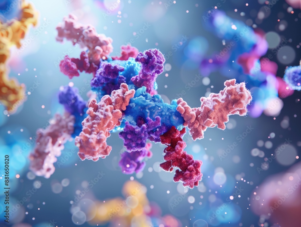 Resilience of antibodies in combating diseases, focus on protein interactions, ensuring safety, close up, ethereal, composite, research facility backdrop Resilience of antibodies in combating diseases, focus on protein interactions, ensuring safety, close up, ethereal, composite, research facility backdrop