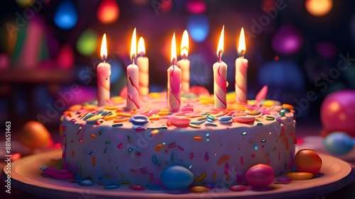 birthday cake with candles