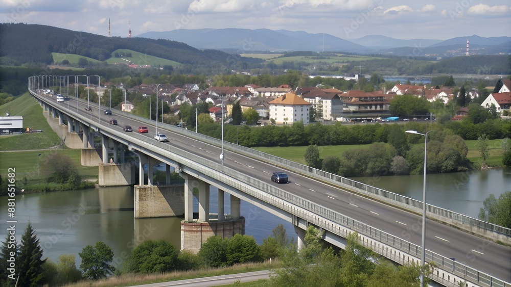 Grenzbrücke zwischen Deutschland und Österreich bei Laufen Grenzbrücke zwischen Deutschland und Österreich bei Laufen