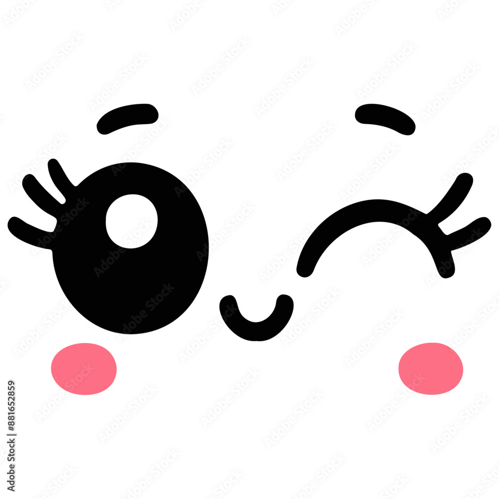 Cute kawaii face expressions in a vector illustration set, featuring playful and adorable emoticons. Perfect for fun and creative design projects Cute kawaii face expressions in a vector illustration set, featuring playful and adorable emoticons. Perfect for fun and creative design projects
