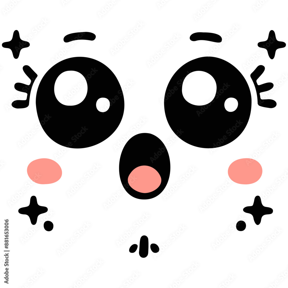 Cute kawaii face expressions in a vector illustration set, featuring playful and adorable emoticons. Perfect for fun and creative design projects Cute kawaii face expressions in a vector illustration set, featuring playful and adorable emoticons. Perfect for fun and creative design projects