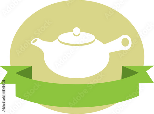 お茶の急須のロゴイラスト