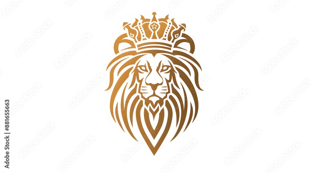 Fototapeta premium lion head with crown logo