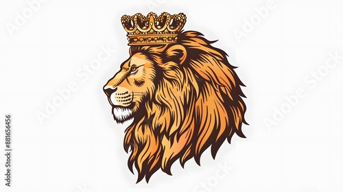 lion head with crown logo photo