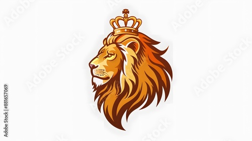 lion head with crown logo photo