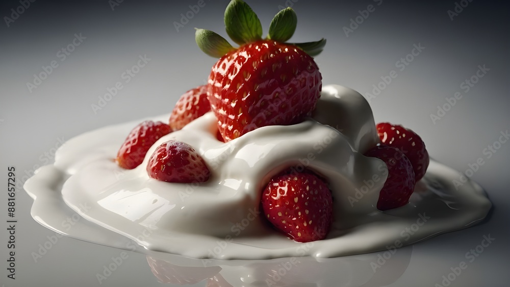 cream with strawberries cream with strawberries