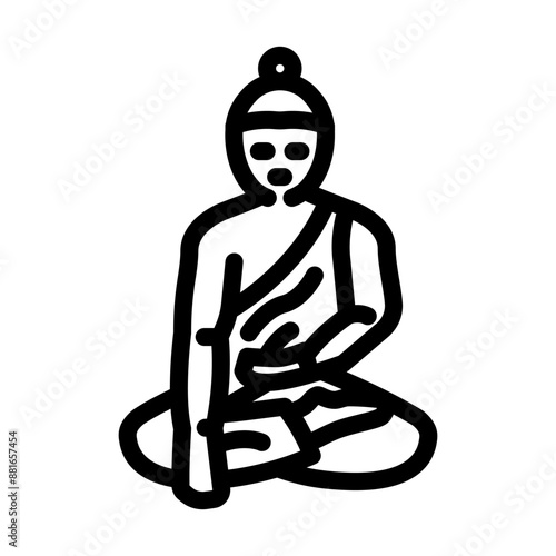 buddha siddhartha gautama line icon vector. buddha siddhartha gautama sign. isolated contour symbol black illustration
