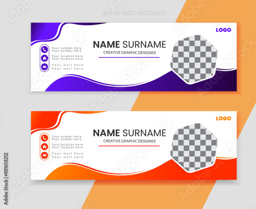 Modern and minimalist email signature or email footer template