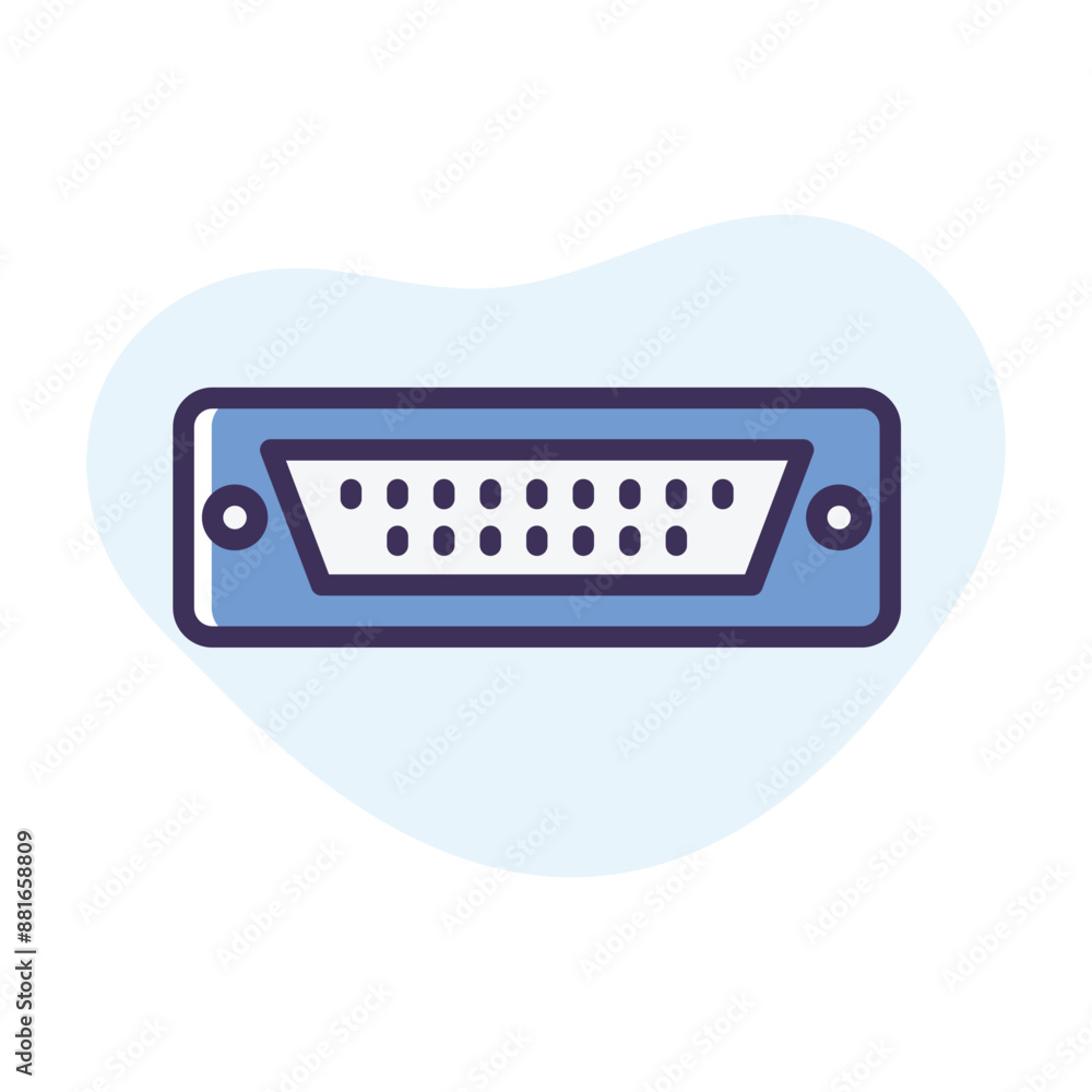 Fototapeta premium Parallel port vector icon