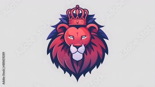 lion head with crown logo photo