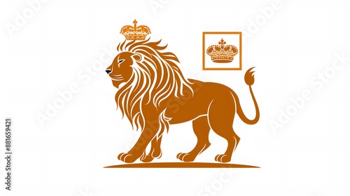 lion head with crown logo photo